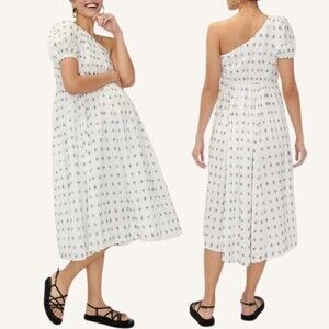 Hatch Elle Dress Maternity One Shoulder Embroidered Dress Midi Size 0 XS SMALL